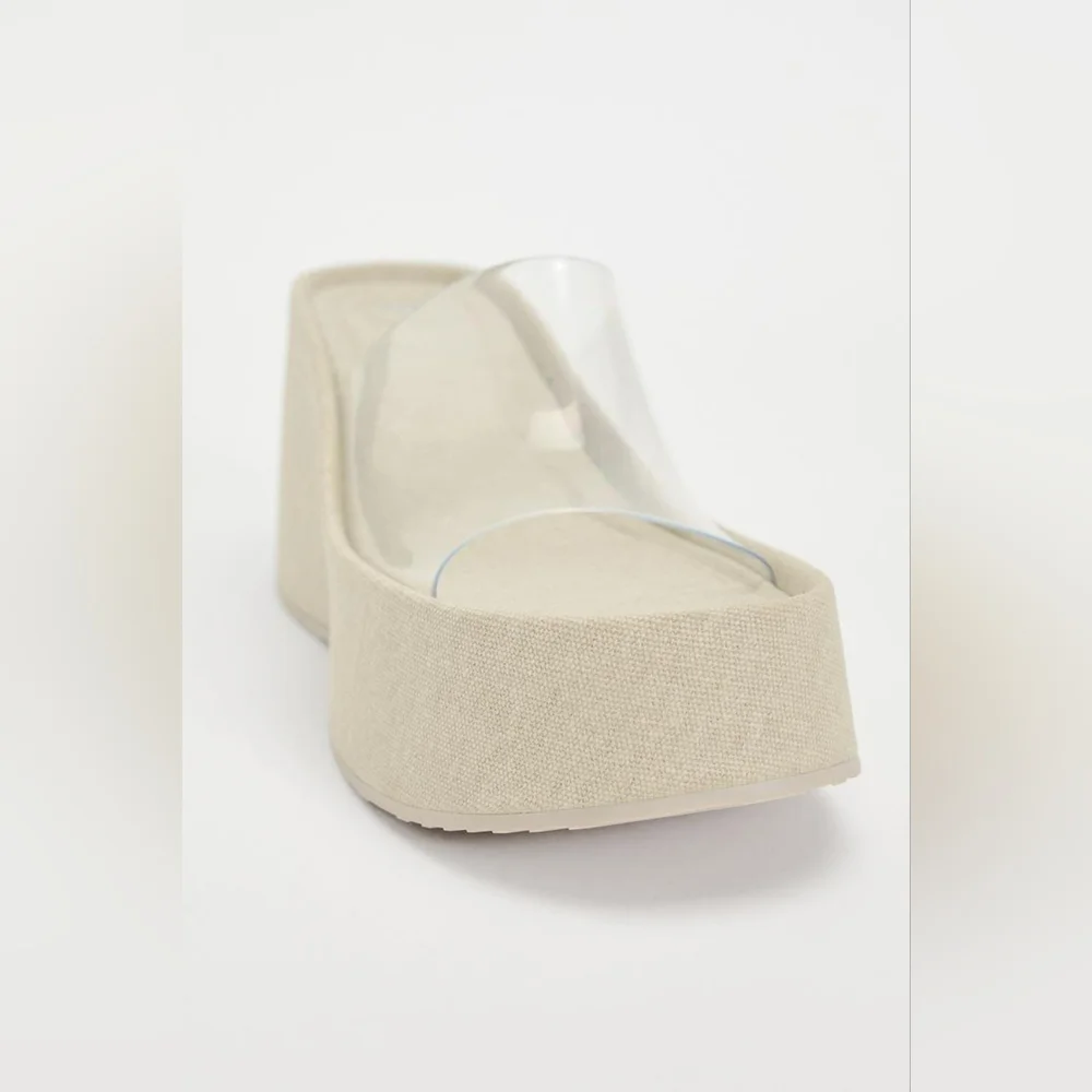 Zara Vinyl Wedge Sandals NWT